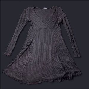 American Eagle black ribbed knit skater dress